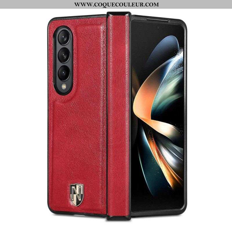 Coque Samsung Galaxy Z Fold 4 CASENEO Cuir Écusson