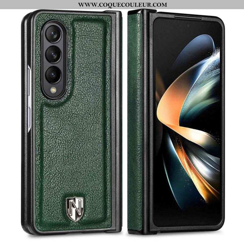 Coque Samsung Galaxy Z Fold 4 CASENEO Cuir Écusson