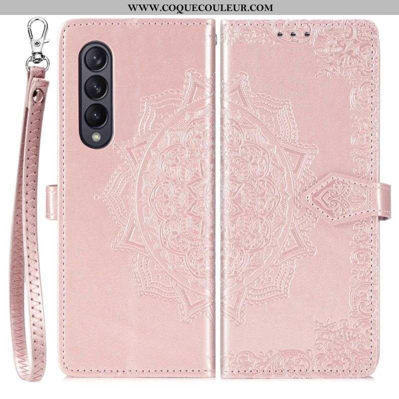 Housse Samsung Galaxy Z Fold 4 Mandala Moyen Âge à Lanière