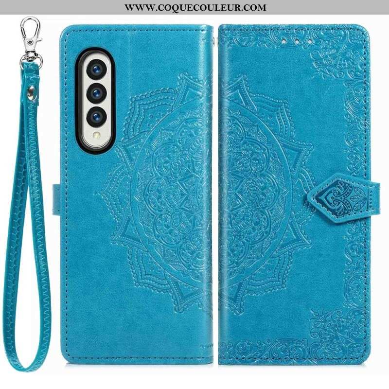 Housse Samsung Galaxy Z Fold 4 Mandala Moyen Âge à Lanière