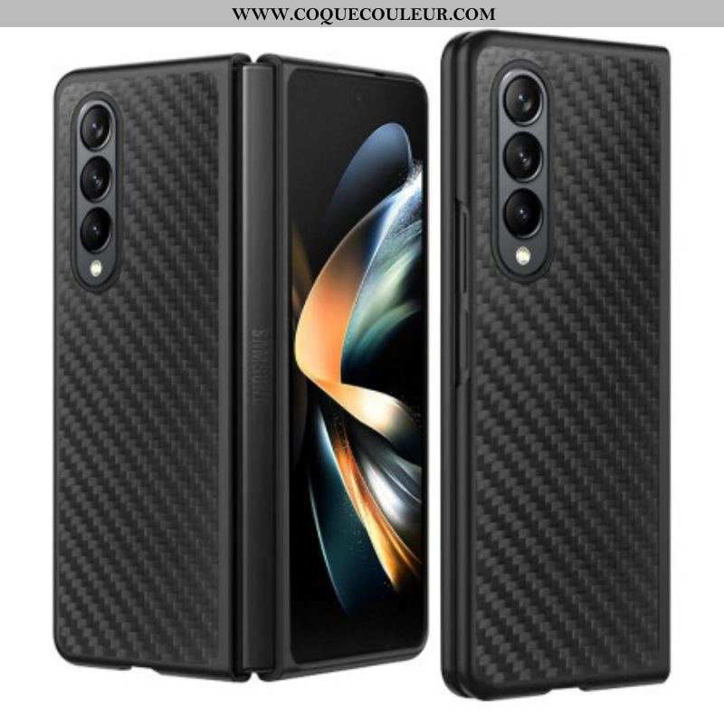 Coque Samsung Galaxy Z Fold 4 Fibre de Carbone et Microfibre