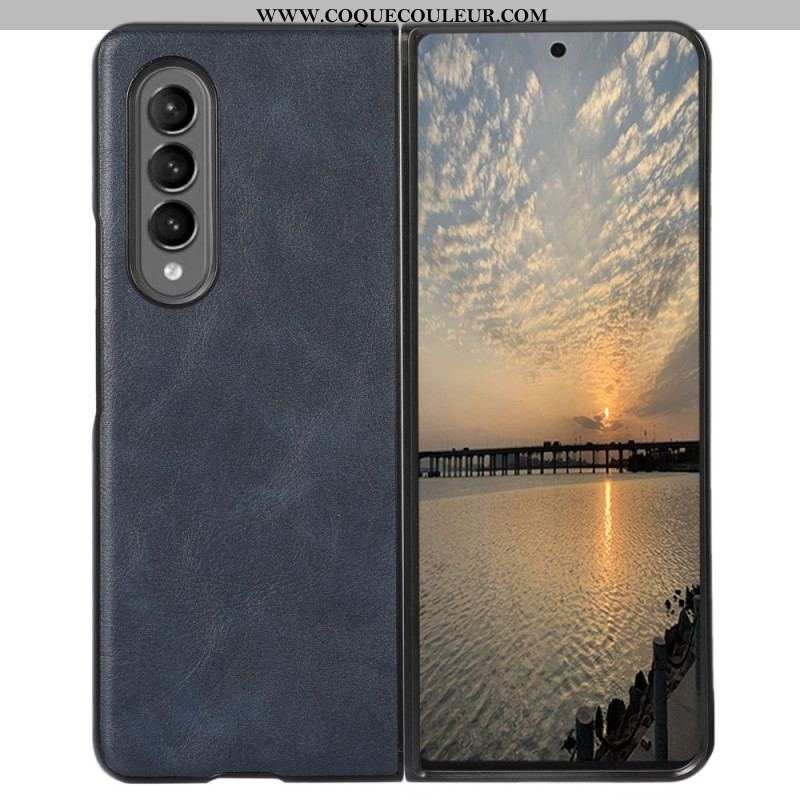 Coque Samsung Galaxy Z Fold 4 Texture Simili Cuir Classique