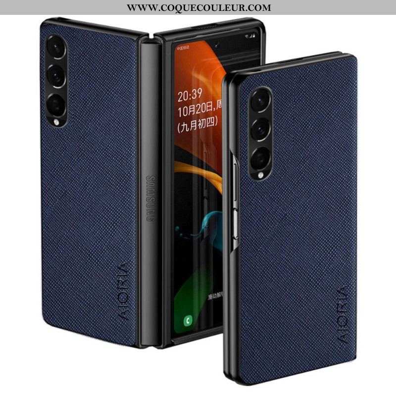 Coque Samsung Galaxy Z Fold 4 AIORIA Simili Cuir Texture Tissée