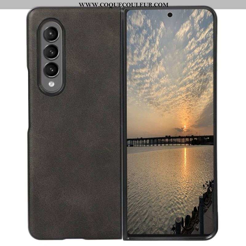 Coque Samsung Galaxy Z Fold 4 Texture Cuir Enduit