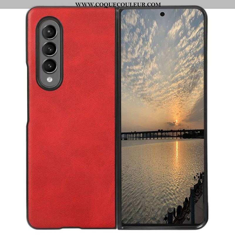 Coque Samsung Galaxy Z Fold 4 Texture Cuir Enduit