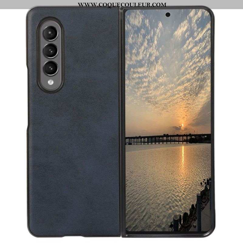 Coque Samsung Galaxy Z Fold 4 Texture Cuir Enduit