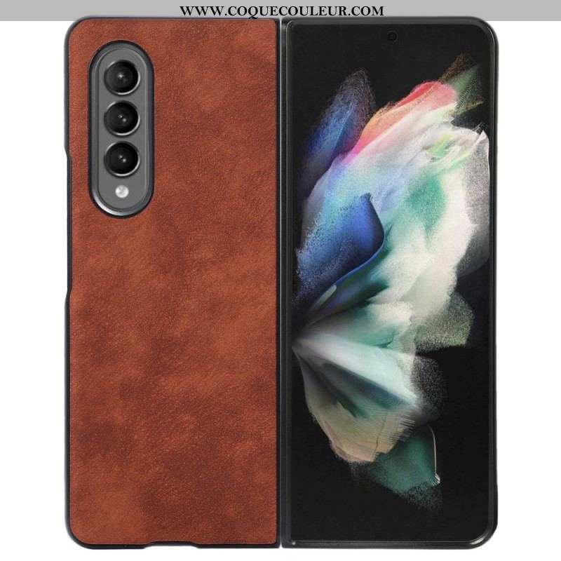 Coque Samsung Galaxy Z Fold 4 Simili Cuir Texture Peau