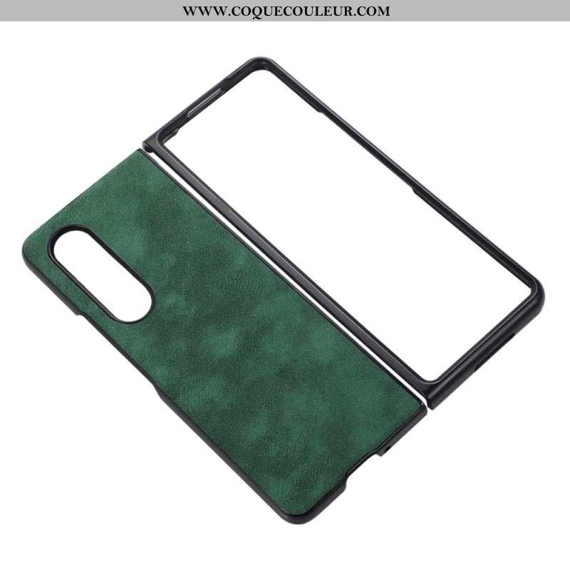 Coque Samsung Galaxy Z Fold 4 Simili Cuir Texture Peau