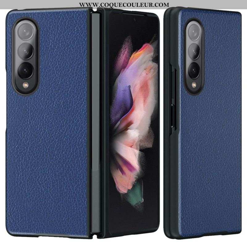 Coque Samsung Galaxy Z Fold 4 Simili Cuir Enduit Litchi