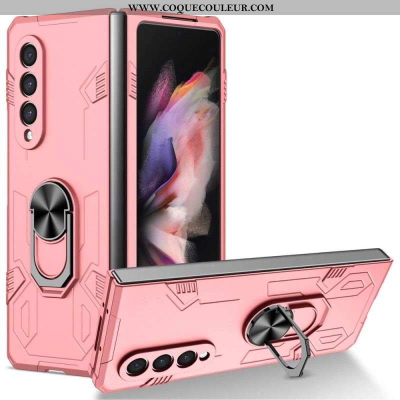 Coque Samsung Galaxy Z Fold 4 Bi-matière et Anneau Rotatif