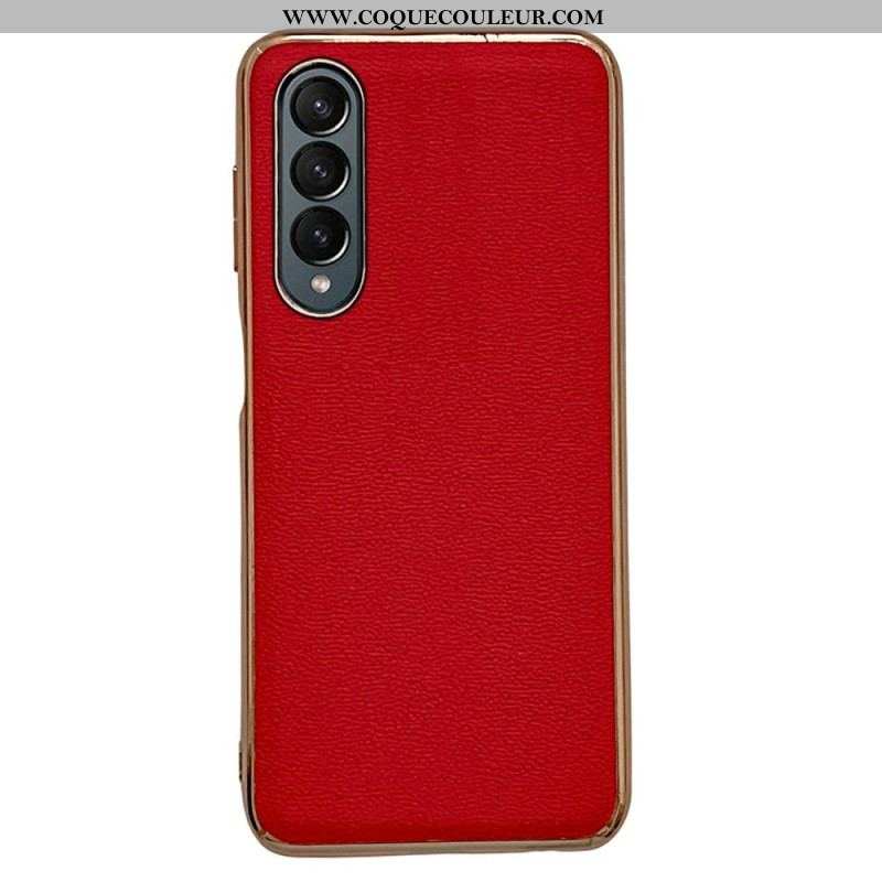 Coque Samsung Galaxy Z Fold 4 Simili Cuir de Veau