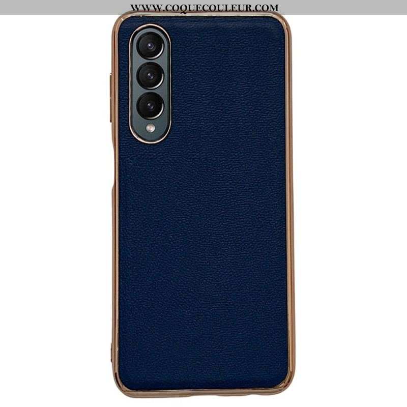 Coque Samsung Galaxy Z Fold 4 Simili Cuir de Veau