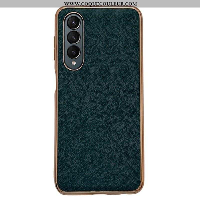 Coque Samsung Galaxy Z Fold 4 Simili Cuir de Veau