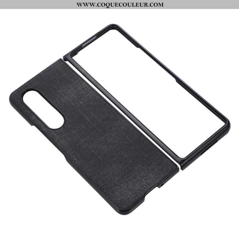 Coque Samsung Galaxy Z Fold 4 Simili Cuir Tissé