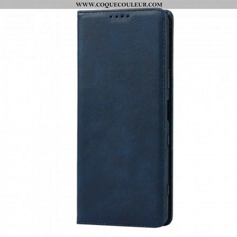 Flip Cover Sony Xperia 1 III Cuir Véritable Classique