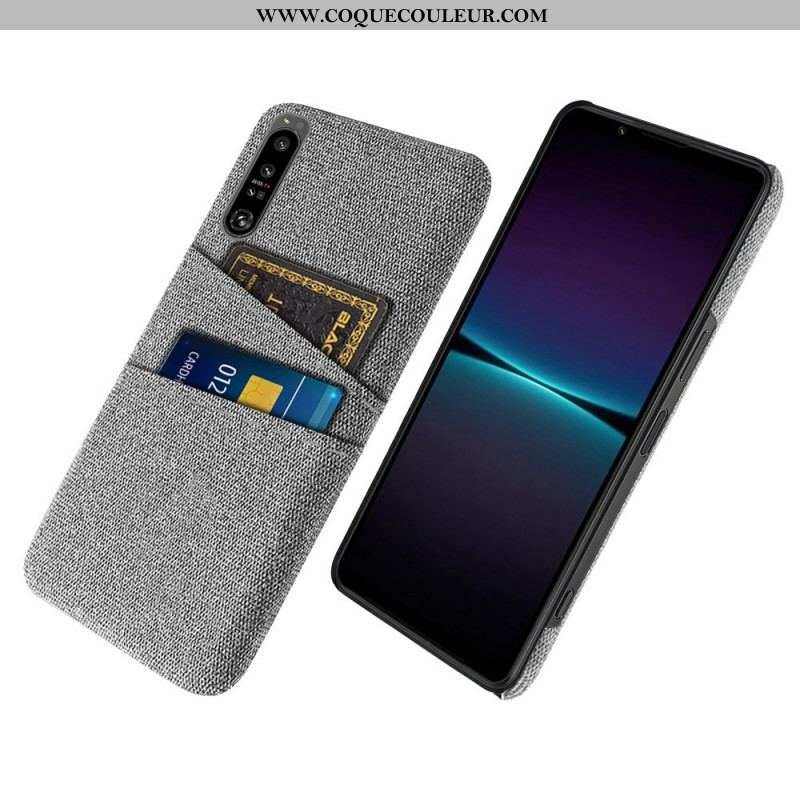 Coque Sony Xperia 1 IV Tissu Porte-Cartes