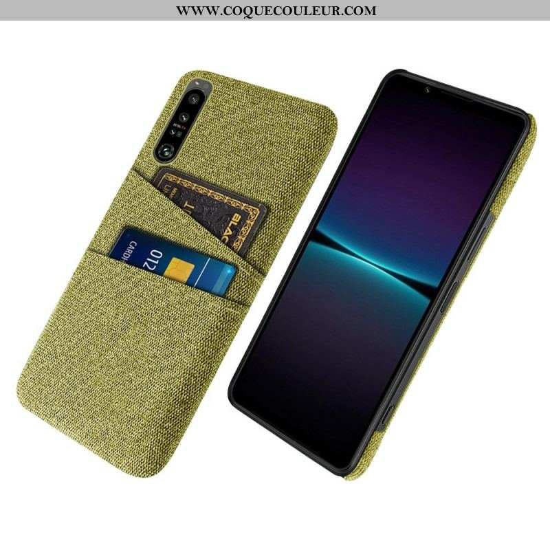 Coque Sony Xperia 1 IV Tissu Porte-Cartes