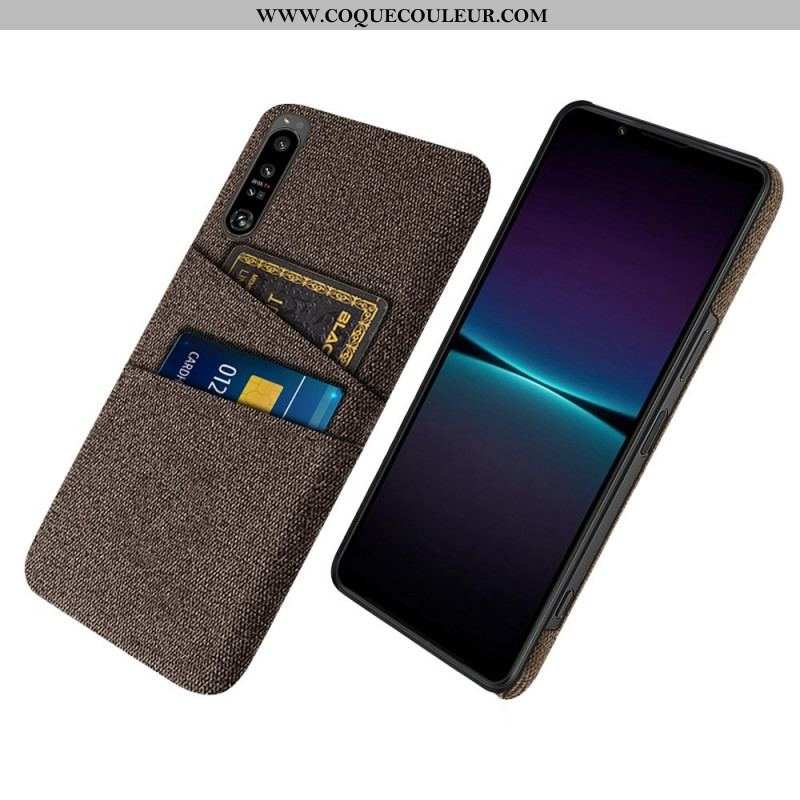 Coque Sony Xperia 1 IV Tissu Porte-Cartes