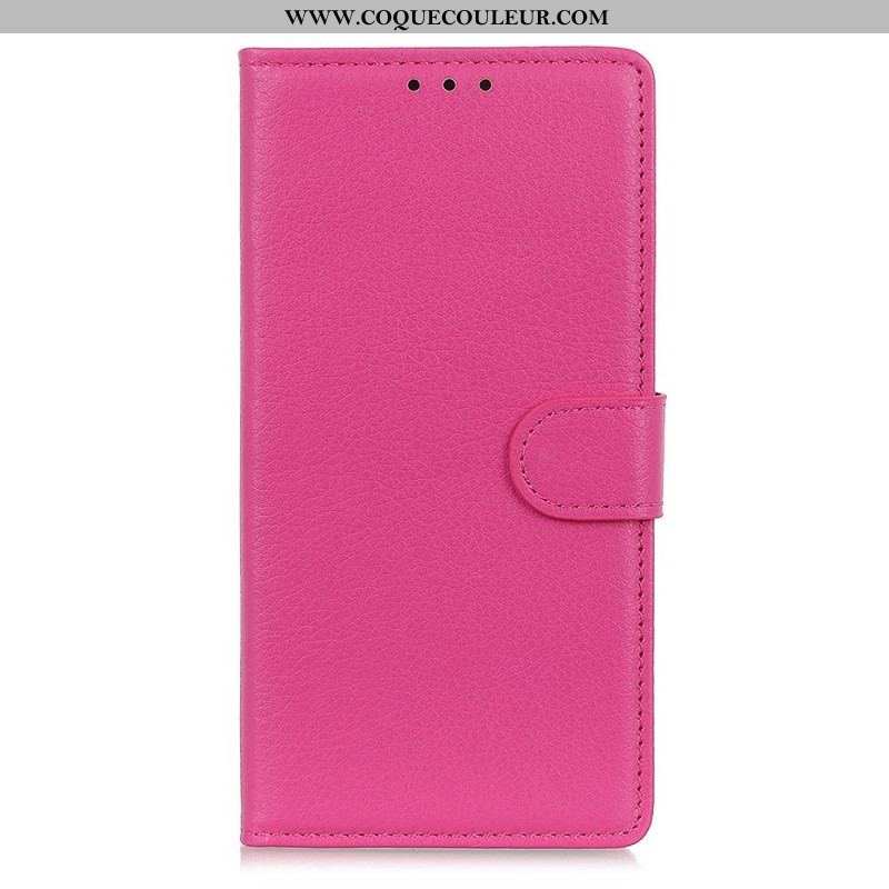 Housse Sony Xperia 1 IV Simili Cuir Litchi Traditionnel