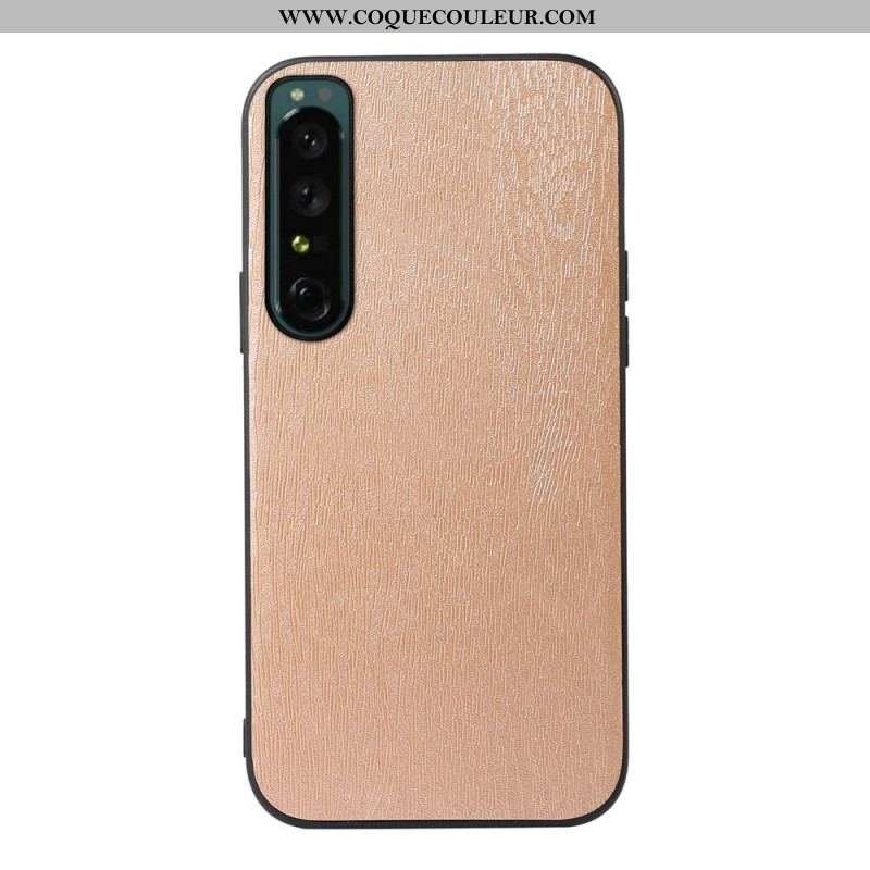 Coque Sony Xperia 1 IV Simili Cuir Texture Bois