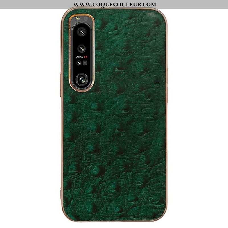 Coque Sony Xperia 1 IV Véritable Cuir Style Autruche