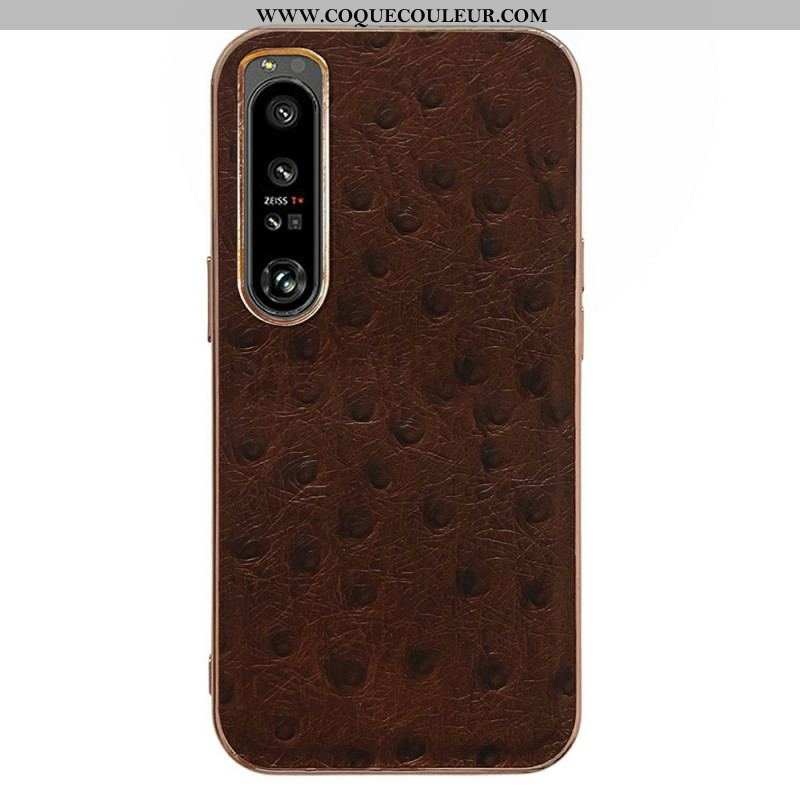 Coque Sony Xperia 1 IV Véritable Cuir Style Autruche
