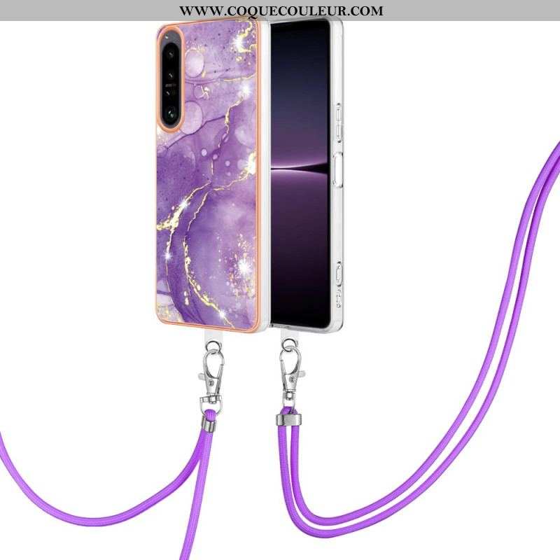 Coque Sony Xperia 1 IV à Cordon Marbre