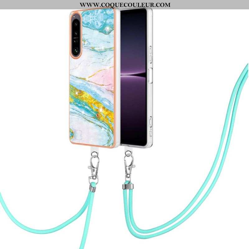 Coque Sony Xperia 1 IV à Cordon Marbre