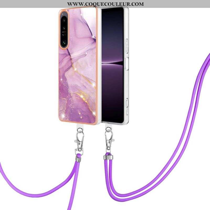 Coque Sony Xperia 1 IV à Cordon Marbre