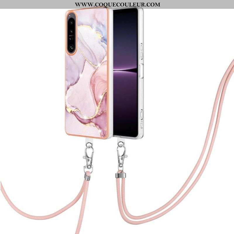 Coque Sony Xperia 1 IV à Cordon Marbre