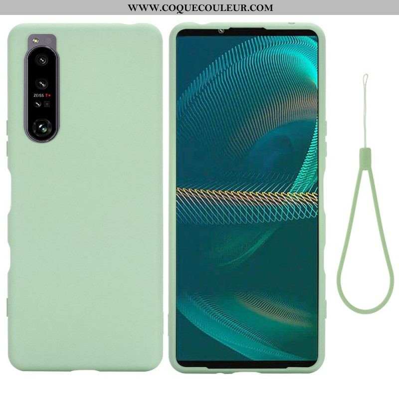 Coque Sony Xperia 1 IV Silicone Liquide à Lanière