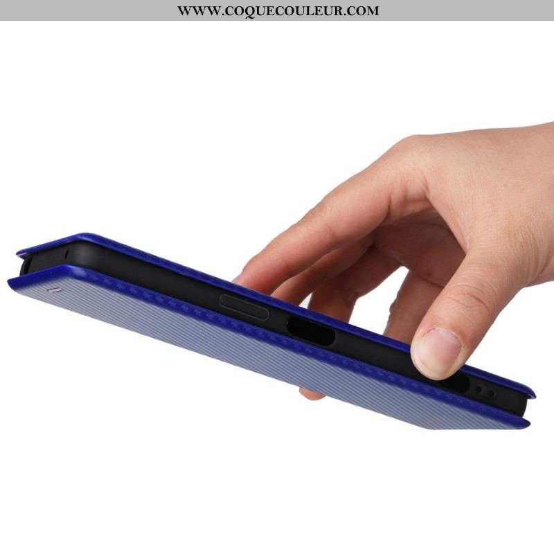 Flip Cover Sony Xperia 1 IV Texture Fibre Carbone