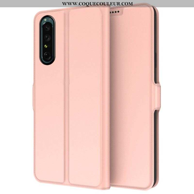 Housse Sony Xperia 1 IV Effet Cuir Slim