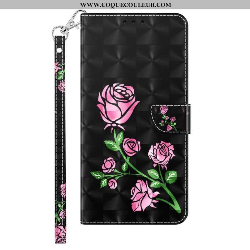 Housse Sony Xperia 1 IV Roses avec Lanière