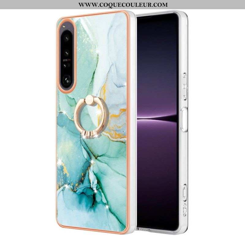 Coque Sony Xperia 1 IV Marbre avec Anneau-Support