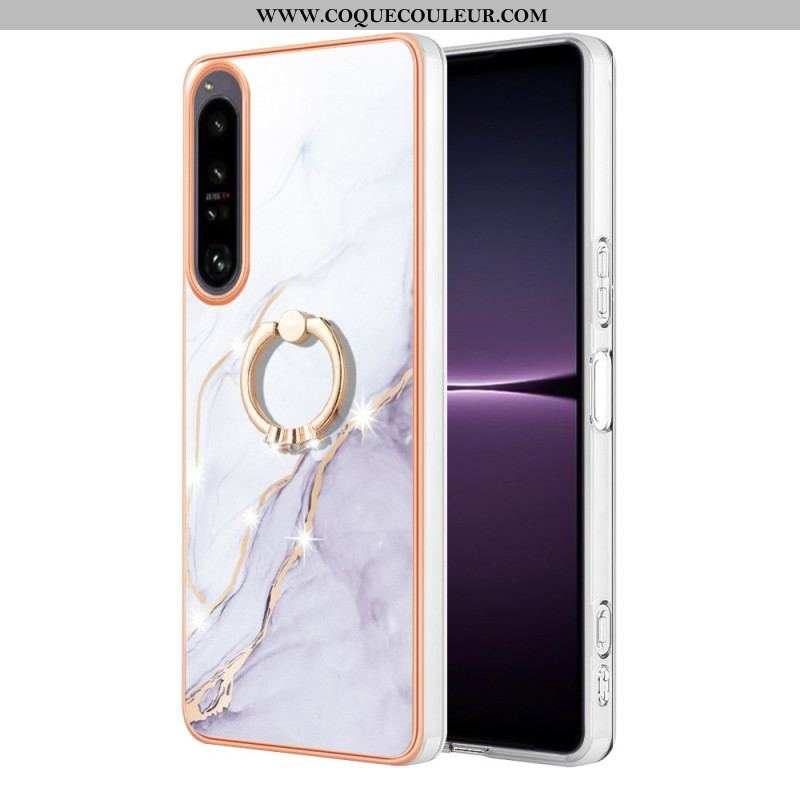 Coque Sony Xperia 1 IV Marbre avec Anneau-Support