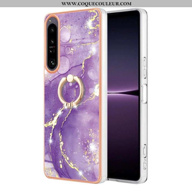 Coque Sony Xperia 1 IV Marbre avec Anneau-Support