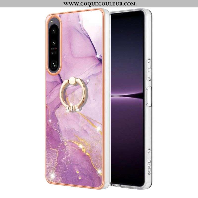 Coque Sony Xperia 1 IV Marbre avec Anneau-Support