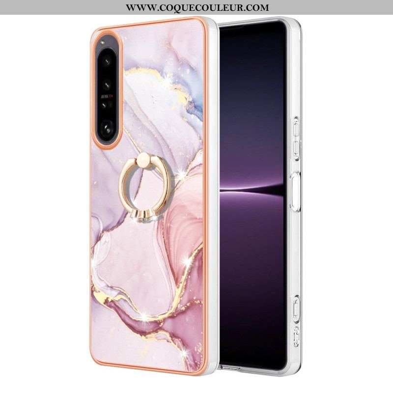 Coque Sony Xperia 1 IV Marbre avec Anneau-Support