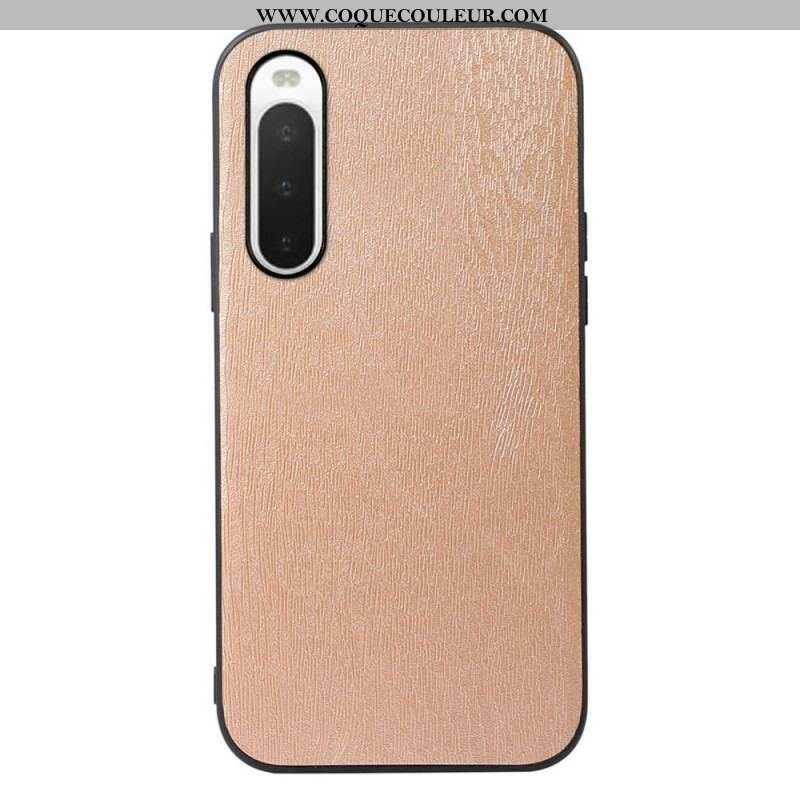 Coque Sony Xperia 10 IV Simili Cuir Texture Bois