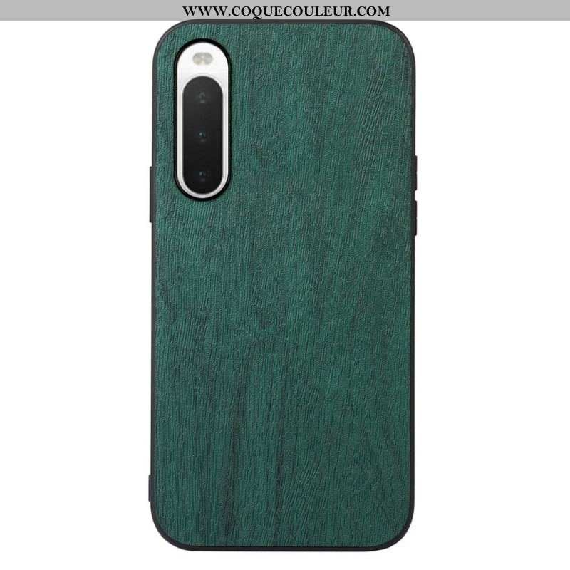 Coque Sony Xperia 10 IV Simili Cuir Texture Bois