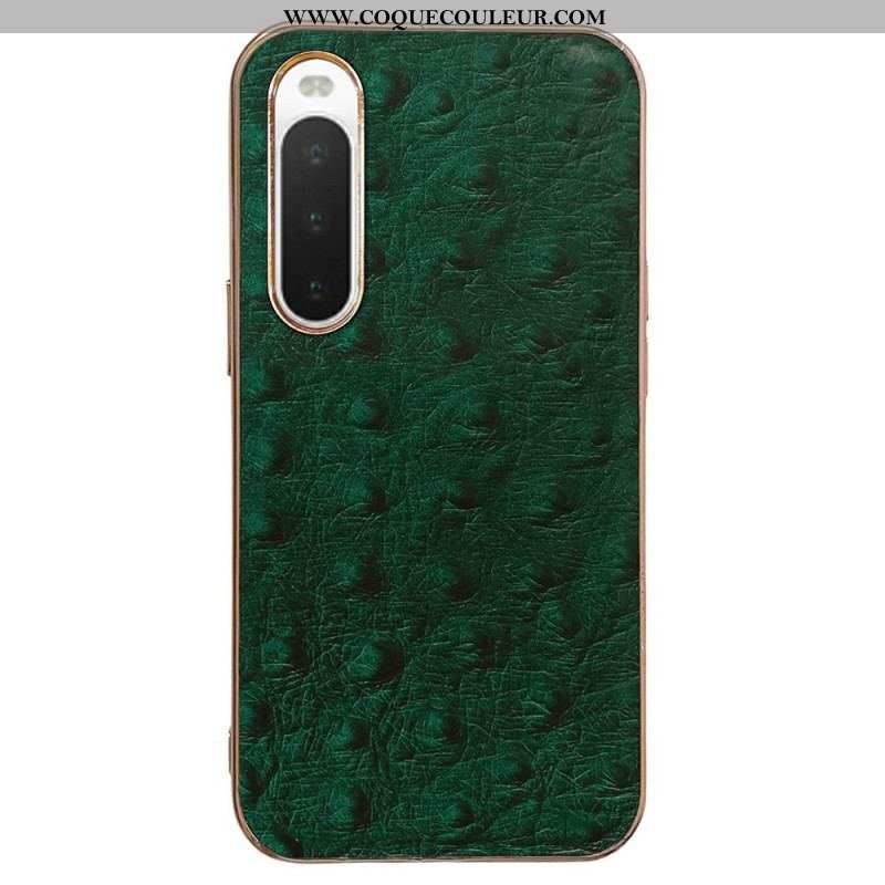 Coque Sony Xperia 10 IV Véritable Cuir Style Autruche