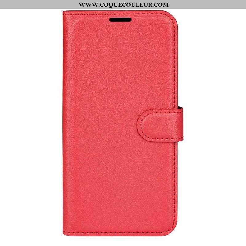 Housse Sony Xperia 10 IV Simili Cuir Litchi Classique