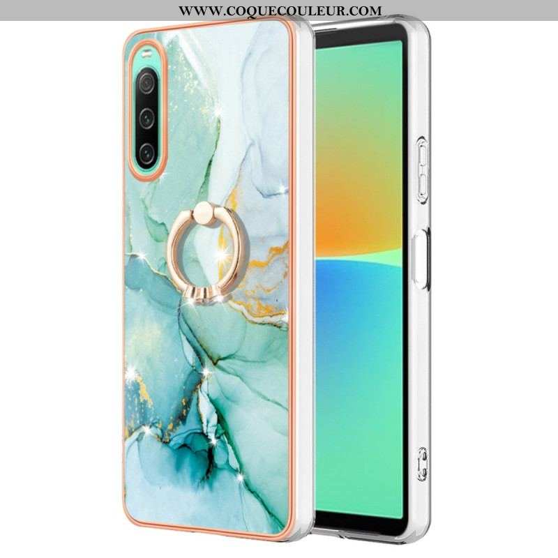 Coque Sony Xperia 10 IV Marbre avec Anneau-Support