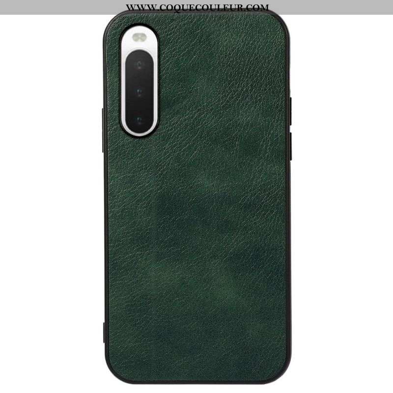 Coque Sony Xperia 10 IV Style Cuir Litchi