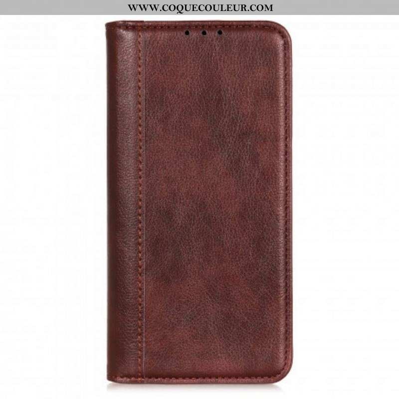 Flip Cover Sony Xperia 10 III Cuir Litchi Fendu Élégance