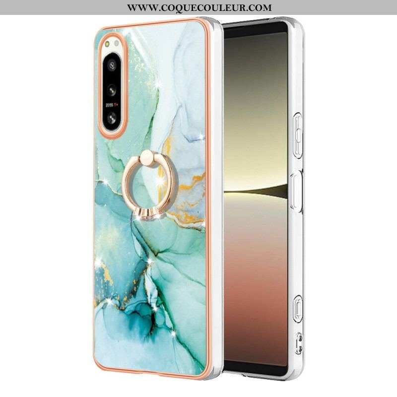 Coque Sony Xperia 5 IV Marbre avec Anneau-Support