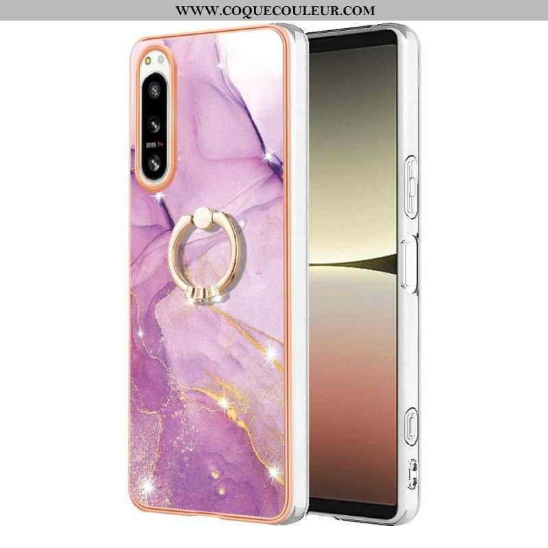 Coque Sony Xperia 5 IV Marbre avec Anneau-Support