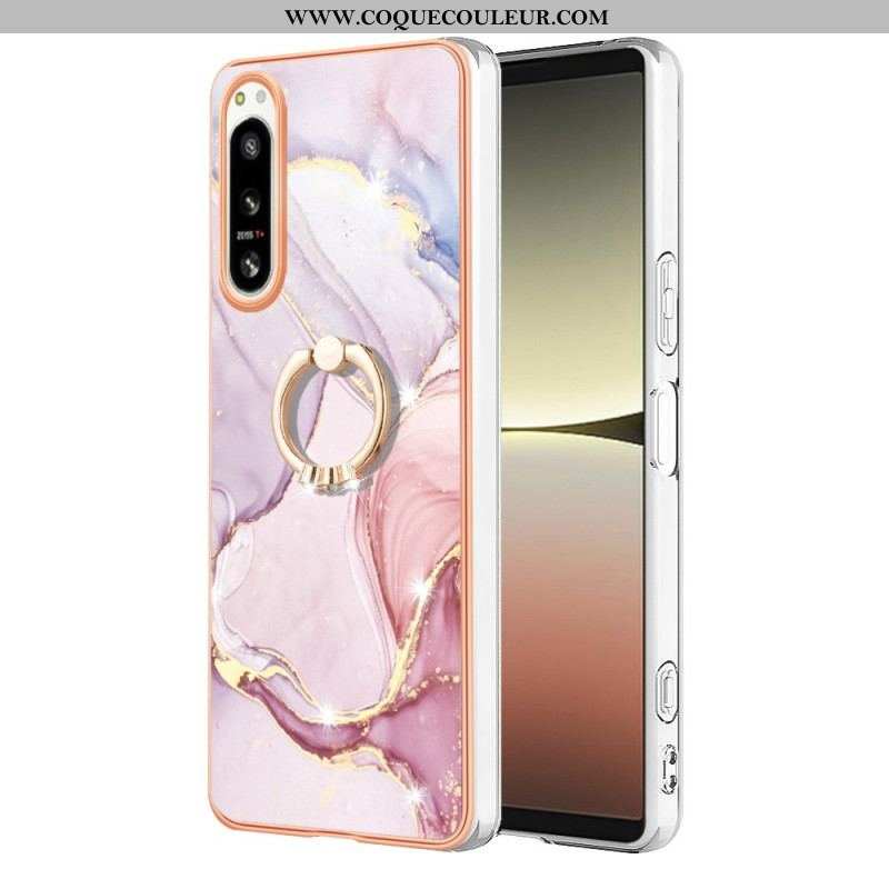 Coque Sony Xperia 5 IV Marbre avec Anneau-Support