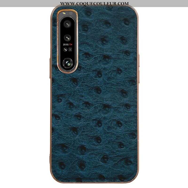 Coque Sony Xperia 5 IV Véritable Cuir Style Autruche